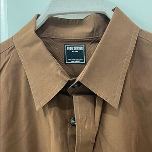 Todd Snyder Brown Cotton Button-Down Shirt